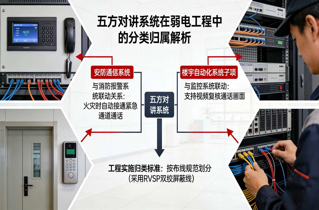 五方對講系統(tǒng)在弱電工程中的分類歸屬解析