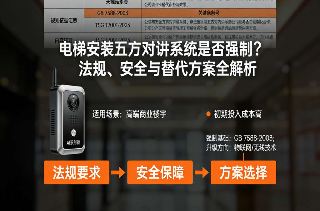 電梯安裝五方對(duì)講系統(tǒng)是否強(qiáng)制？法規(guī)、安全與替代方案全解析